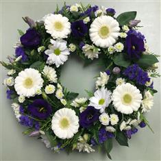 Country Blue and White Wreath